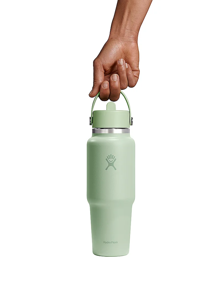HYDRO FLASK Trinkflasche 32oz Wide Mouth Travel Bottle with Flex Straw Cap hellgrün — Bild 3